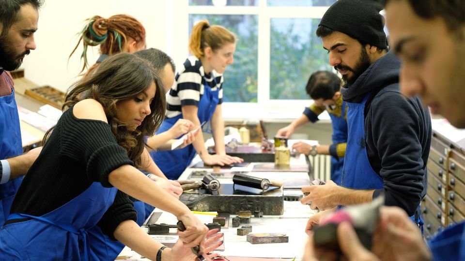 Geflüchtete Kunststudenten studieren an Leipziger HGB