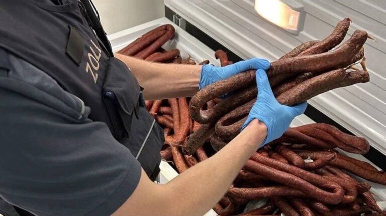Konfiskohen 250 kg suxhuk në autobusin që vinte nga Kosova - Konfiskohen 250 kg suxhuknëautobusinqëvintengaKosova