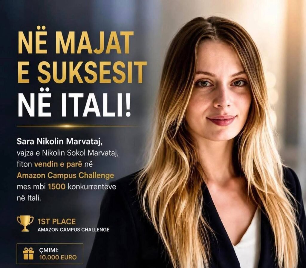 Sara Marvataj sjell çmimin e parë nga “Amazon Campus Challenge” - Sara Marvataj sjell çmimineparëngaAmazonCampusChallenge
