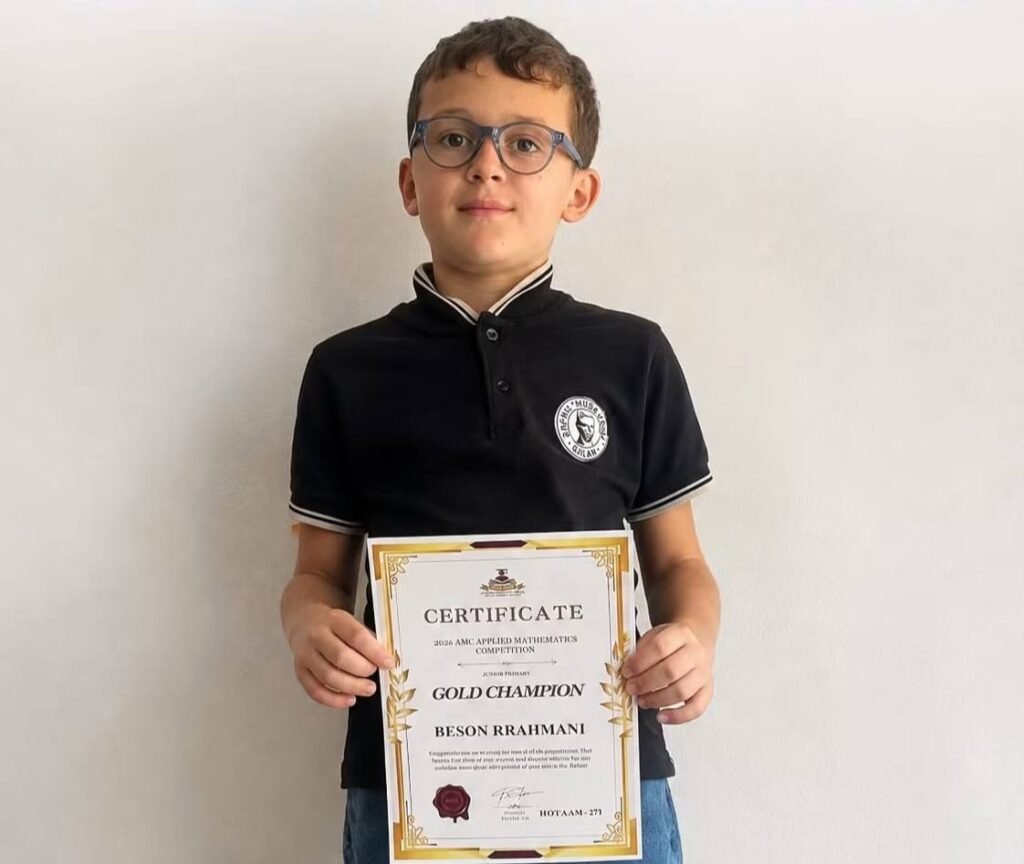 Beson Rrahmani nga Përlepnica e Gjilanit, i treti në botë në Garën Ndërkombëtare të Matematikës - Beson Rrahmani PërlepnicaeGjilanititretinëbotënëGarënNdërkombëtaretëMatematikës
